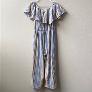 Blue & Yellow Striped Jumpsuit
